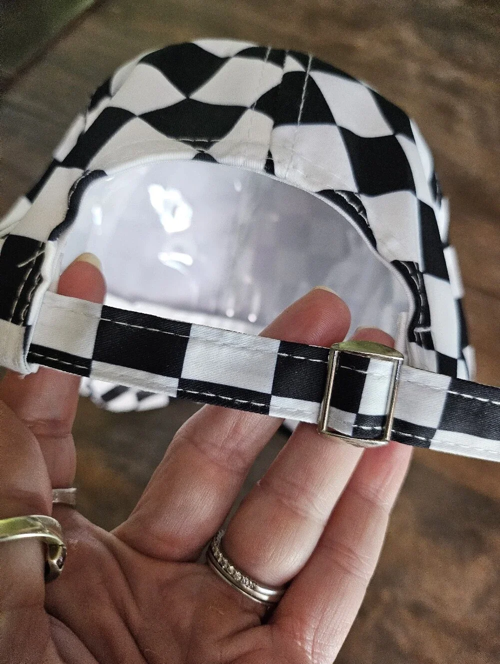 NWT Black And White Checkered Baseball Trucker Hat